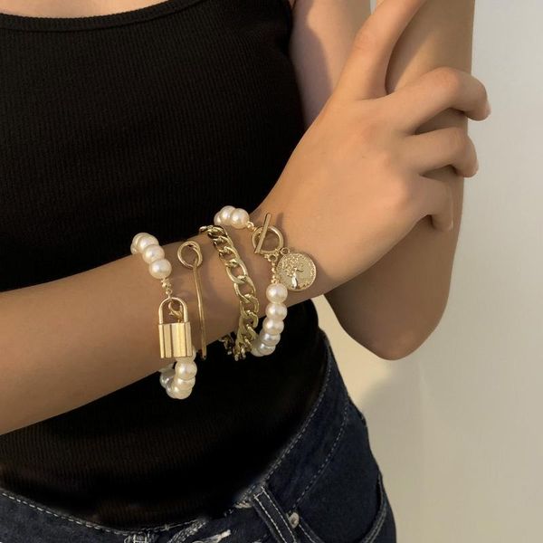 link, chain punk miami cuban retro knotted lock-shaped accessories female temperament cold wind bead beads portrait hip hop bracelet, Black
link, chain punk miami cuban retro knotted lock-shaped accessories female temperament cold wind bead beads portrait hip hop bracelet, Black