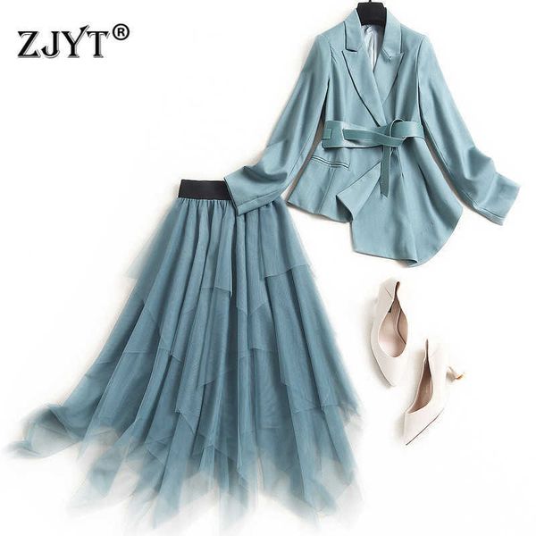 spring designer runway women's set elegant office lady irregular blazer and mesh skirt suits two piece party outfit 210601, White
spring designer runway women's set elegant office lady irregular blazer and mesh skirt suits two piece party outfit 210601, White