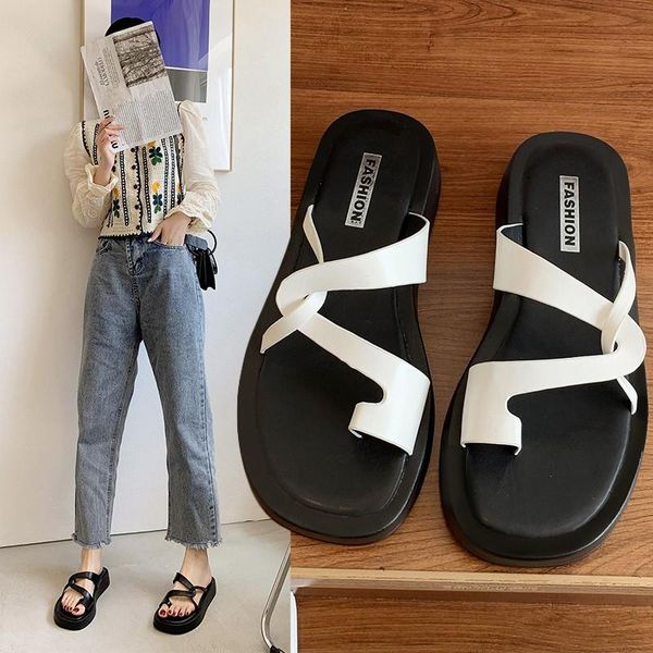 slippers women's flip flops 2021 the fashion round head comfortable open toe sandals all-match rubber platform shoes shallow, Black
slippers women's flip flops 2021 the fashion round head comfortable open toe sandals all-match rubber platform shoes shallow, Black