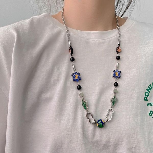 chains cactus necklace women earth necklaces woman shiny flower pendant clavicle chain hip hop kpop metal simple collares, Silver
chains cactus necklace women earth necklaces woman shiny flower pendant clavicle chain hip hop kpop metal simple collares, Silver