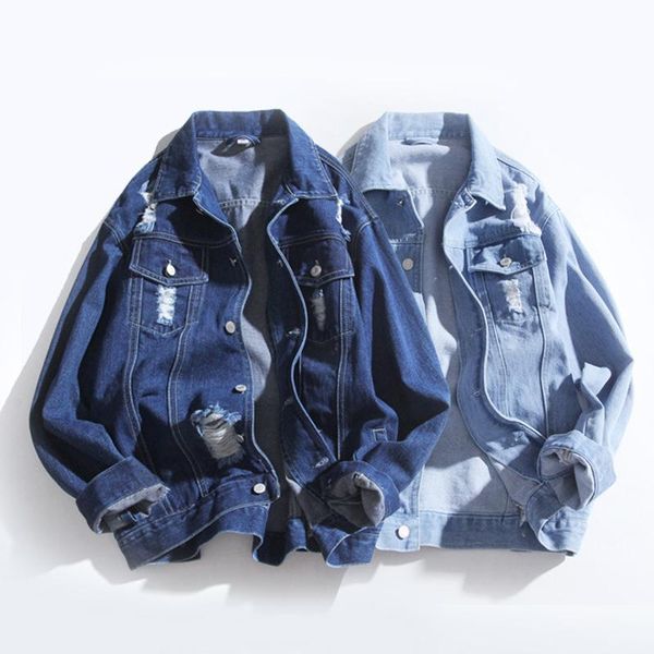 men's jackets autumn men hole washed denim fashion slim fit mens turn-down collar jeans jacket cotton outwear coat male clothing, Black;brown
men's jackets autumn men hole washed denim fashion slim fit mens turn-down collar jeans jacket cotton outwear coat male clothing, Black;brown