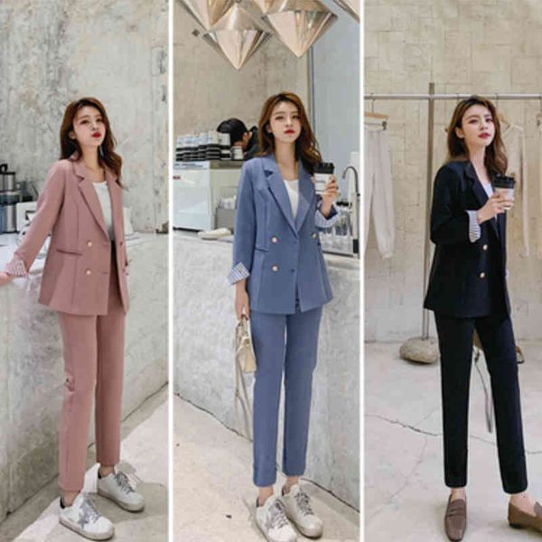 women's two piece pants fashion spring summer ol blazer slim two-piece set suits female es2i, White
women's two piece pants fashion spring summer ol blazer slim two-piece set suits female es2i, White