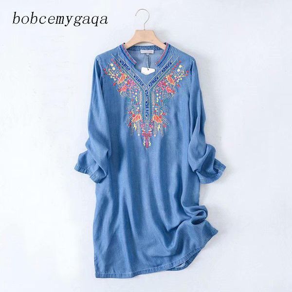 casual dresses embroidery denim dress women long sleeves summer loose cotton cute light blue v-neck, Black;gray
casual dresses embroidery denim dress women long sleeves summer loose cotton cute light blue v-neck, Black;gray