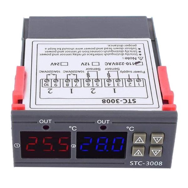 smart home control digital temperature controller stc-3008 switch thermostat sensor with dual ntc adjustable temp
smart home control digital temperature controller stc-3008 switch thermostat sensor with dual ntc adjustable temp