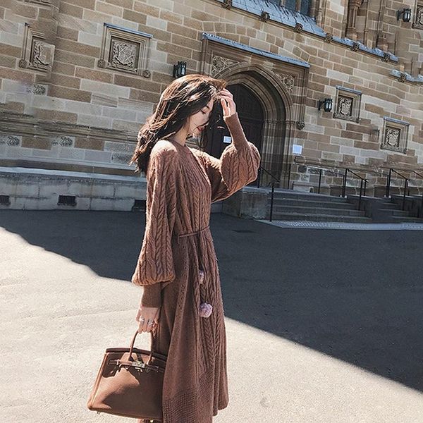 autumn sweater women dress winter long sleeve knitted dresses loose maxi oversize knitting robe vestido casual, Black;gray
autumn sweater women dress winter long sleeve knitted dresses loose maxi oversize knitting robe vestido casual, Black;gray