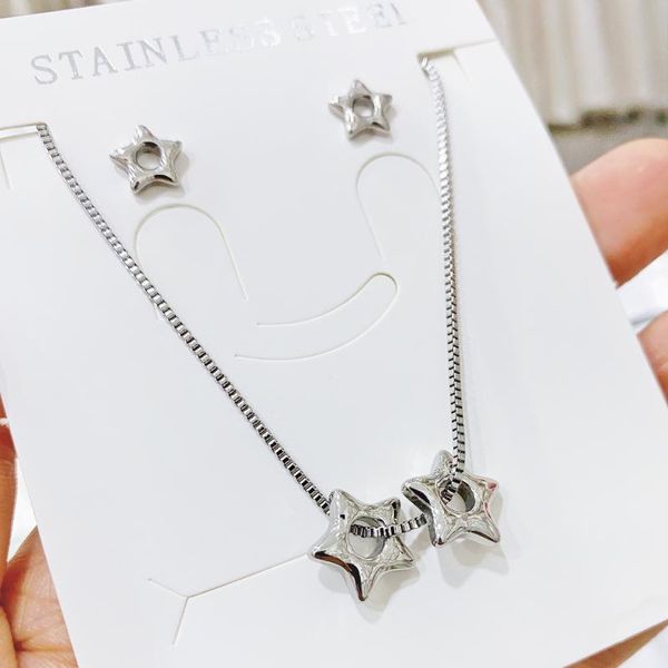 earrings & necklace gold color star party women's pendant fashion female choker necklaces jewelry simple ladies pentagon-star gifts, Silver
earrings & necklace gold color star party women's pendant fashion female choker necklaces jewelry simple ladies pentagon-star gifts, Silver
