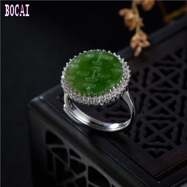 cluster rings real 925 sterling silver jewelry natural green stone text ring women's fashion, Golden;silver
cluster rings real 925 sterling silver jewelry natural green stone text ring women's fashion, Golden;silver