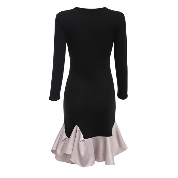 casual dresses autumn and winter solid color dress women's round neck long sleeve hem khaki stitching slim female 2021, Black;gray
casual dresses autumn and winter solid color dress women's round neck long sleeve hem khaki stitching slim female 2021, Black;gray