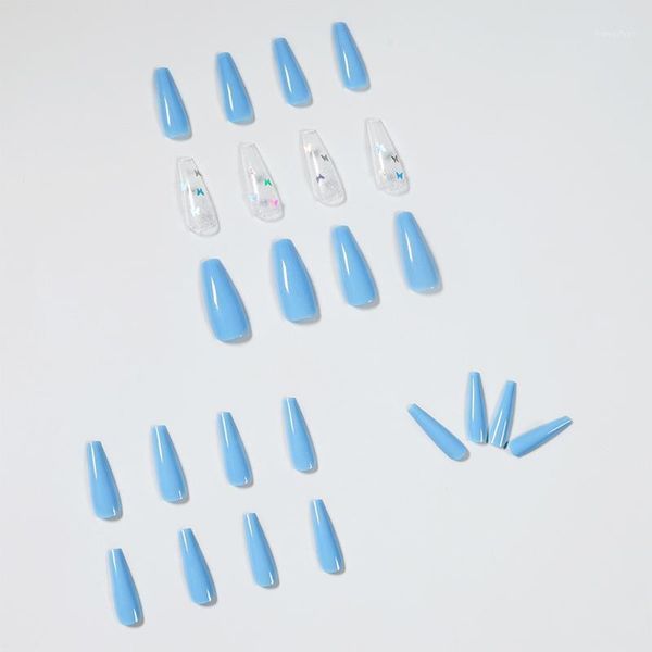 24pcs long coffin false nails sky blue powder laser butterfly manicure patch pre design acrylic full cover ballerina fake nails1, Red;gold
24pcs long coffin false nails sky blue powder laser butterfly manicure patch pre design acrylic full cover ballerina fake nails1, Red;gold
