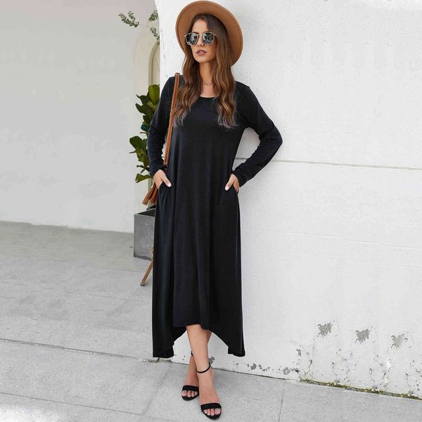 jumpsuit simple black solid autumn winter for women casual o neck long sleeve slim maxi es vestdios, Black;white
jumpsuit simple black solid autumn winter for women casual o neck long sleeve slim maxi es vestdios, Black;white