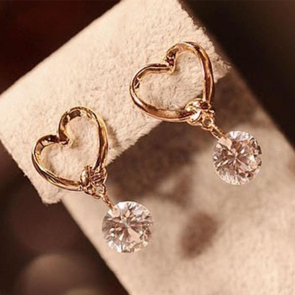 stud women fashion heart shaped ear pins zircon eardrop crystal earrings wild brilliant heart-shaped lady, Golden;silver
stud women fashion heart shaped ear pins zircon eardrop crystal earrings wild brilliant heart-shaped lady, Golden;silver