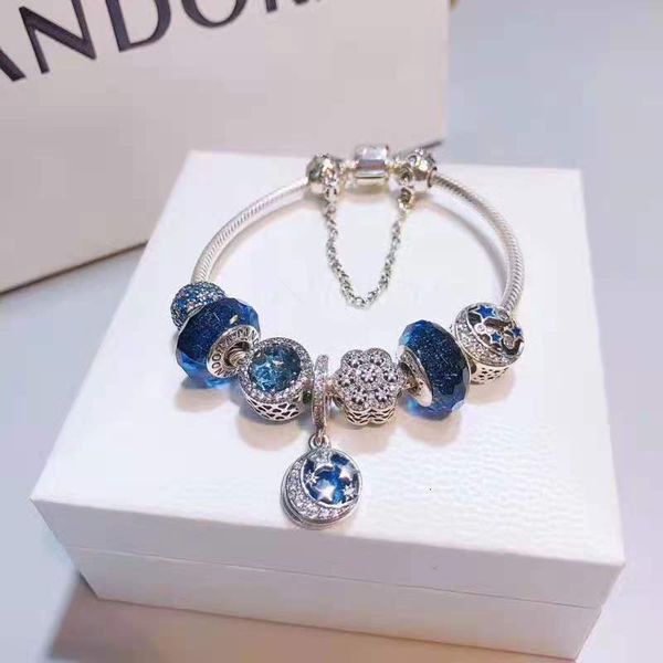 s925 silver charm bracelet dream bright stars dazzle blue nostalgic night sky dazzle blue beaded bracelet, Golden;silver
s925 silver charm bracelet dream bright stars dazzle blue nostalgic night sky dazzle blue beaded bracelet, Golden;silver