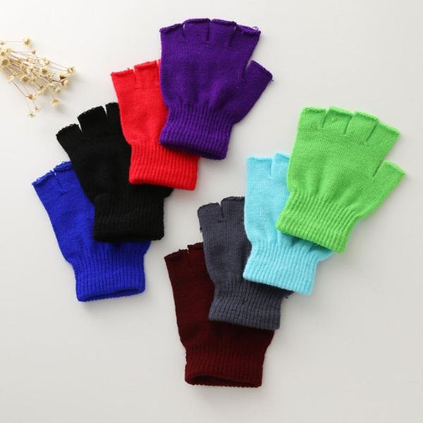 aprons warm half finger gloves knitted fingerless autumn winter outdoor stretch elastic