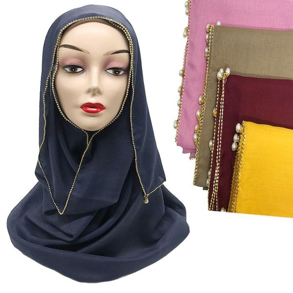 scarves plain cotton hijab scarf women muslim shawls pearls women's beads chain headscarf wrap long turban foulard, Blue;gray
scarves plain cotton hijab scarf women muslim shawls pearls women's beads chain headscarf wrap long turban foulard, Blue;gray