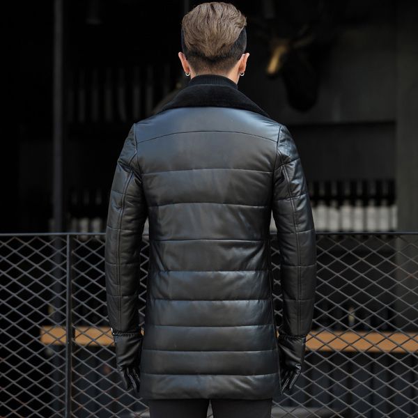 men's leather & faux winter genuine jacket men down real sheepskin jackets wool fur collar coat 4xl t2380 kj808 c66m, Black
men's leather & faux winter genuine jacket men down real sheepskin jackets wool fur collar coat 4xl t2380 kj808 c66m, Black