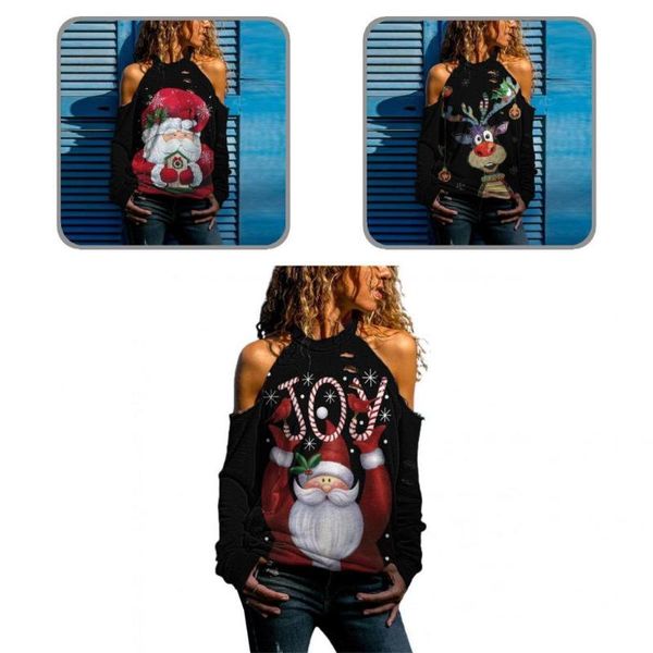 women's blouses & shirts christmas blouse long sleeve festive warm santa claus print women for home, White
women's blouses & shirts christmas blouse long sleeve festive warm santa claus print women for home, White
