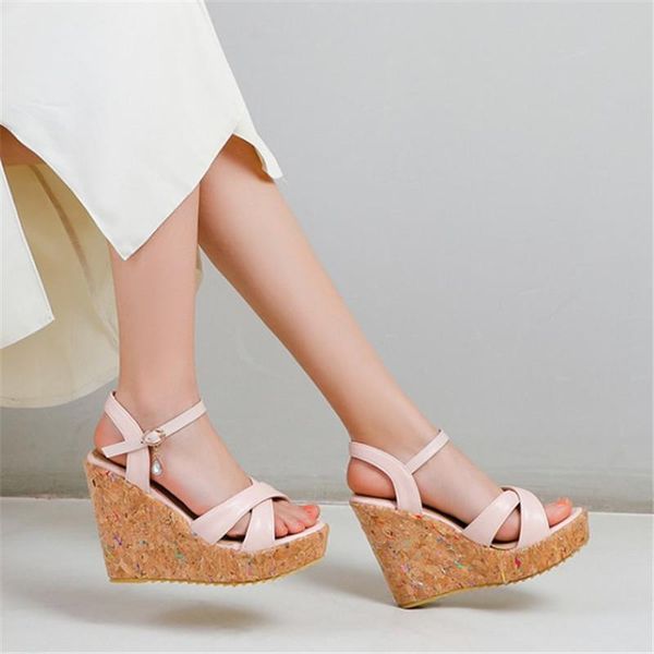 summer women wedge high heels sandals ankle strap platform shoes lady office party daily beach plus size, Black
summer women wedge high heels sandals ankle strap platform shoes lady office party daily beach plus size, Black