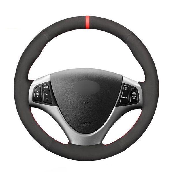hand-stitched black suede red marker anti-slip car steering wheel cover for i30 2009 2010 2011 elantra touring covers
hand-stitched black suede red marker anti-slip car steering wheel cover for i30 2009 2010 2011 elantra touring covers