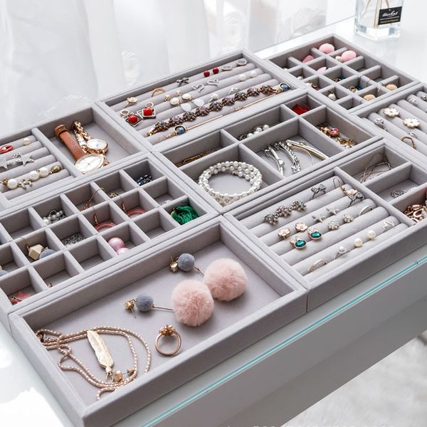 thick velvet jewelry storage tray necklace ring bracelet holder display stand drawer gray pink beige organizer case, Black
thick velvet jewelry storage tray necklace ring bracelet holder display stand drawer gray pink beige organizer case, Black
