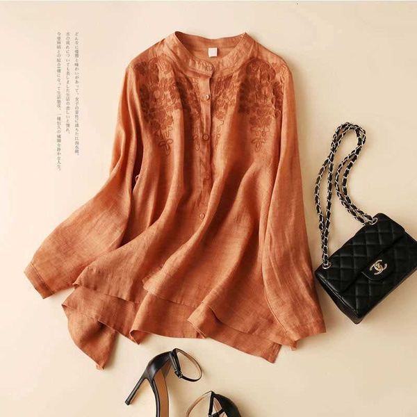 women's blouses & shirts spring arts style women long sleeve loose plus size stand collar cotton linen embroide tqsk, White
women's blouses & shirts spring arts style women long sleeve loose plus size stand collar cotton linen embroide tqsk, White