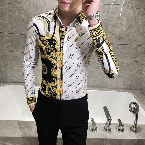 autumn man vintage printed social black shirts luxury men's white slim fit long sleeve dress shirt fashion casual chemise homme 220308, White;black
autumn man vintage printed social black shirts luxury men's white slim fit long sleeve dress shirt fashion casual chemise homme 220308, White;black