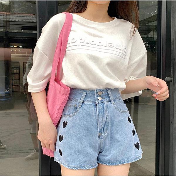 women's shorts 2021 summer fashion women high waist button vintage print leg jeans casual female loose streetwear denim, White;black
women's shorts 2021 summer fashion women high waist button vintage print leg jeans casual female loose streetwear denim, White;black