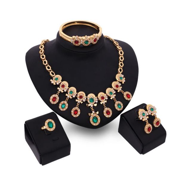 5pcs/set jewelry set colorful crystal pendant necklace earrings bracelet rings bridal wedding party jewelry accessories gifts for women, Black
5pcs/set jewelry set colorful crystal pendant necklace earrings bracelet rings bridal wedding party jewelry accessories gifts for women, Black