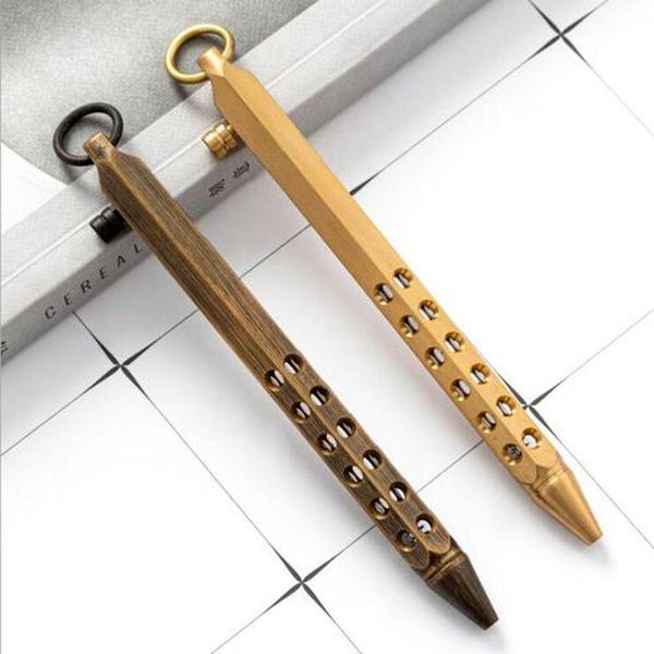 ballpoint pens metal ball-point pen marker creative rotation retro brass bolt tactical hole, Blue;orange
ballpoint pens metal ball-point pen marker creative rotation retro brass bolt tactical hole, Blue;orange