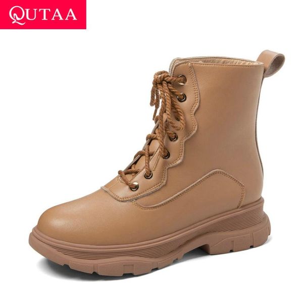 boots qutaa 2021 casual round toe lace up ankle pu leather all match women shoes autumn winter keep warm short size 34-43, Black
boots qutaa 2021 casual round toe lace up ankle pu leather all match women shoes autumn winter keep warm short size 34-43, Black