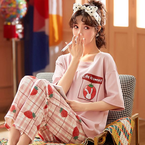 2021spring loungewear women crew neck pjs women homesuit homeclothes fashion style cartoon printing short sleeve long pants pj set, Black;red
2021spring loungewear women crew neck pjs women homesuit homeclothes fashion style cartoon printing short sleeve long pants pj set, Black;red