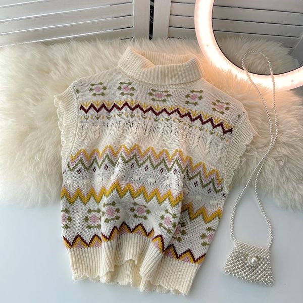 women's tanks & camis singreiny vintage jacquard knitted tank women korean sleeveless elastic loose 2021 autumn streetwear turtleneck, White
women's tanks & camis singreiny vintage jacquard knitted tank women korean sleeveless elastic loose 2021 autumn streetwear turtleneck, White