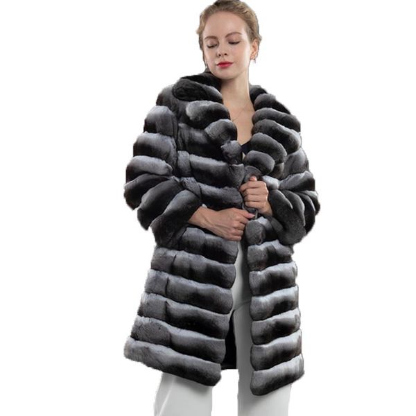 women's fur & faux 2021 stylish chinchilla jacket notch collar mid-long coat parka stately beauty warm fashion, Black
women's fur & faux 2021 stylish chinchilla jacket notch collar mid-long coat parka stately beauty warm fashion, Black