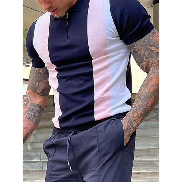 slash pattern men's zipper polo shirt comfortable breathable fashionable cool daily travel work party, White;black
slash pattern men's zipper polo shirt comfortable breathable fashionable cool daily travel work party, White;black