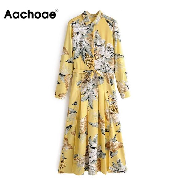 women elegant floral print dresses long sleeve sashes bohemian yellow dress turn down collar office ladies shirt dress, Black;white
women elegant floral print dresses long sleeve sashes bohemian yellow dress turn down collar office ladies shirt dress, Black;white