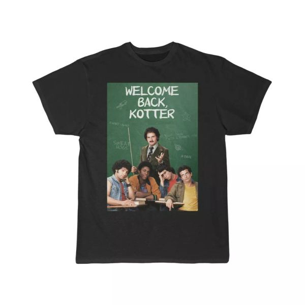 welcome back kotter tv classic men's short sleeve tee, White;black 
welcome back kotter tv classic men's short sleeve tee, White;black