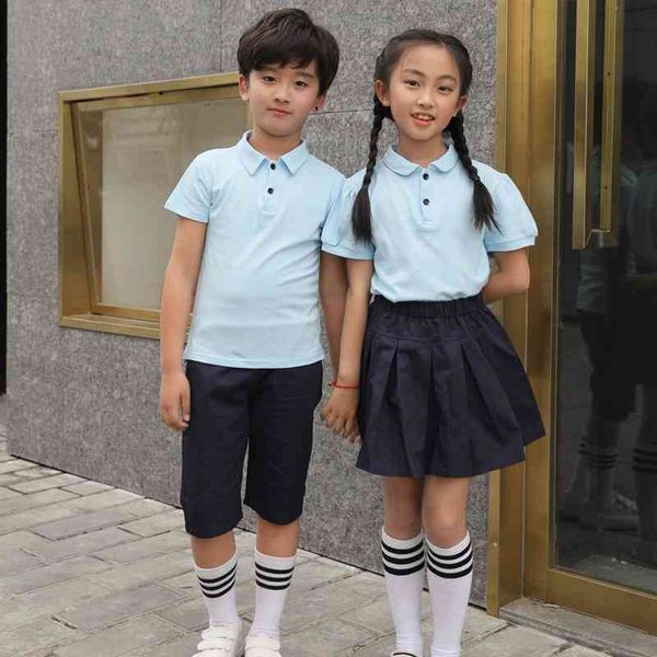 short sleeve primary school summer dress british style children's sportswear class suit kindergarten uniform, Gray
short sleeve primary school summer dress british style children's sportswear class suit kindergarten uniform, Gray