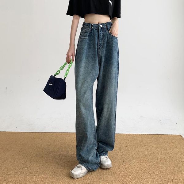 high waist baggy wide leg jeans women vintage korean style denim straight pants streetwear boyfriend trousers female women's, Blue
high waist baggy wide leg jeans women vintage korean style denim straight pants streetwear boyfriend trousers female women's, Blue
