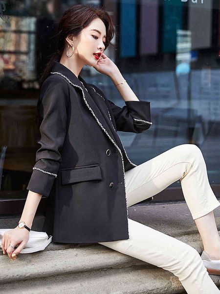 suit suit black double breasted loose fashion blazer 2021 solid female casual outwear winter coat, White;black
suit suit black double breasted loose fashion blazer 2021 solid female casual outwear winter coat, White;black