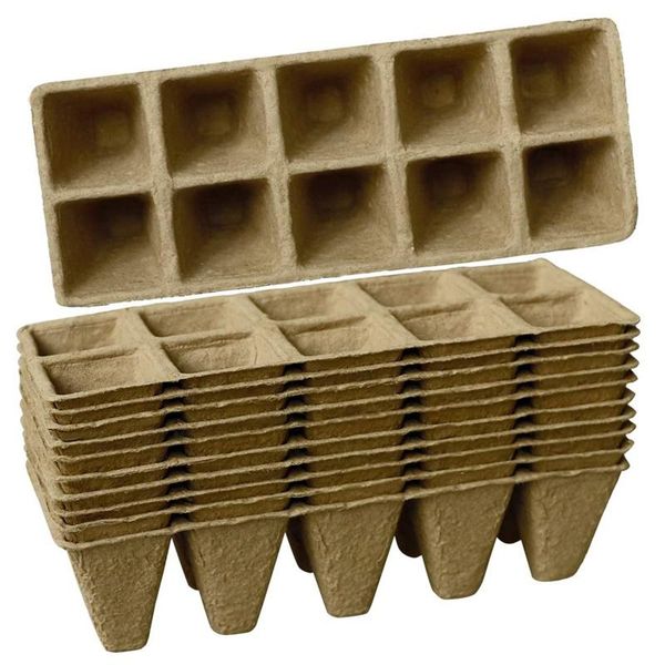 planters & pots 10 pack seed starter tray 100 cell peat kits, biodegradable compostable planting with plant labels
planters & pots 10 pack seed starter tray 100 cell peat kits, biodegradable compostable planting with plant labels