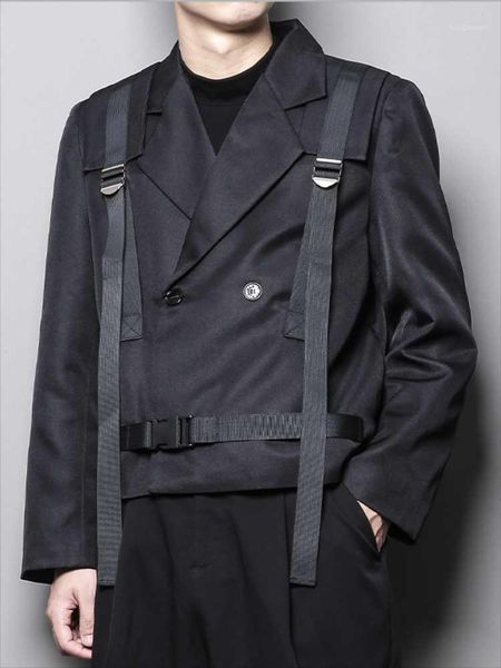 men's suits & blazers short casual suit jacket autumn winter brunet lapel personality trend loose woven shoulder belt design fashion co, White;black
men's suits & blazers short casual suit jacket autumn winter brunet lapel personality trend loose woven shoulder belt design fashion co, White;black