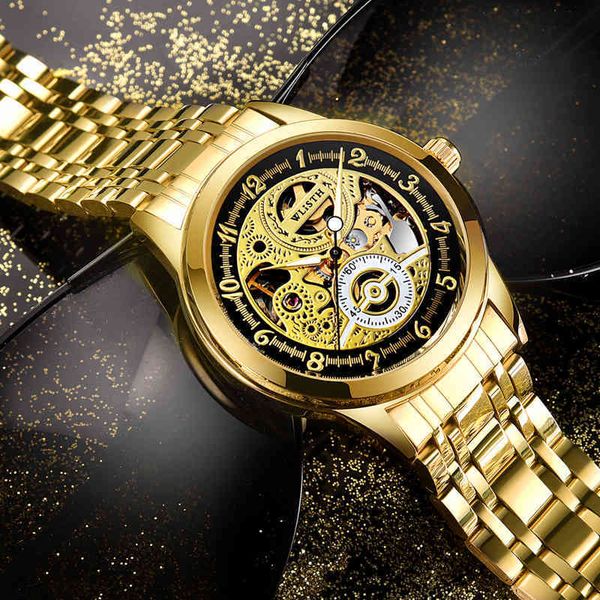 mechanical wlisth high-end new automatic clock gold luxury fashion lighting hollow waterproof gentlemen, Slivery;brown
mechanical wlisth high-end new automatic clock gold luxury fashion lighting hollow waterproof gentlemen, Slivery;brown