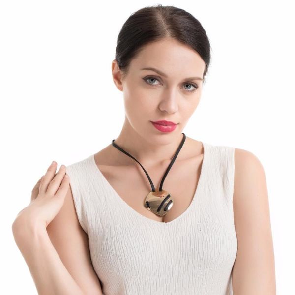 pendant necklaces torque black short leather rope for women geometric metal sheet necklace jewelry collier chain kolye, Silver
pendant necklaces torque black short leather rope for women geometric metal sheet necklace jewelry collier chain kolye, Silver
