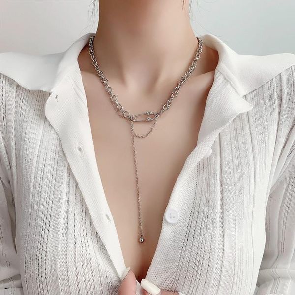 pendant necklaces origin summer unique design rhinestone paper clip necklace for women textured round beads chunky chain jewelry, Silver
pendant necklaces origin summer unique design rhinestone paper clip necklace for women textured round beads chunky chain jewelry, Silver