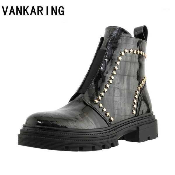 boots punk autumn patent leather ankle for women metal rivets elastic band booties mujer 2021 thick high heels shoes woman1, Black
boots punk autumn patent leather ankle for women metal rivets elastic band booties mujer 2021 thick high heels shoes woman1, Black