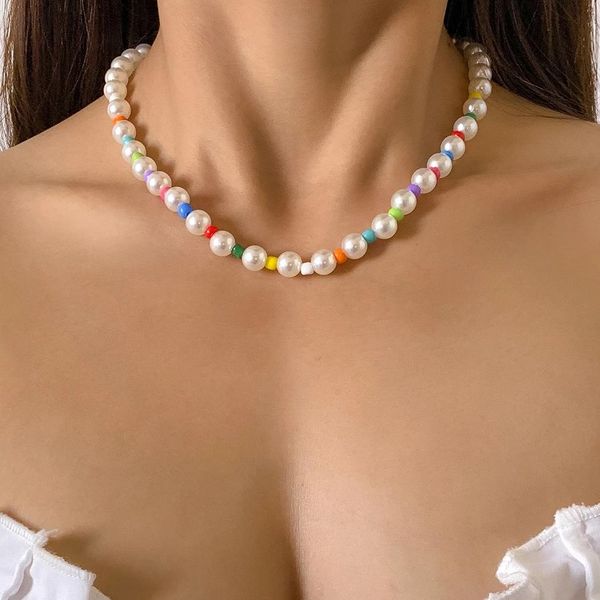 kpop choker sweet imitation pearl necklace for women girls candy color beads chain necklace aesthetic fashion jewelry 2021, Golden;silver
kpop choker sweet imitation pearl necklace for women girls candy color beads chain necklace aesthetic fashion jewelry 2021, Golden;silver