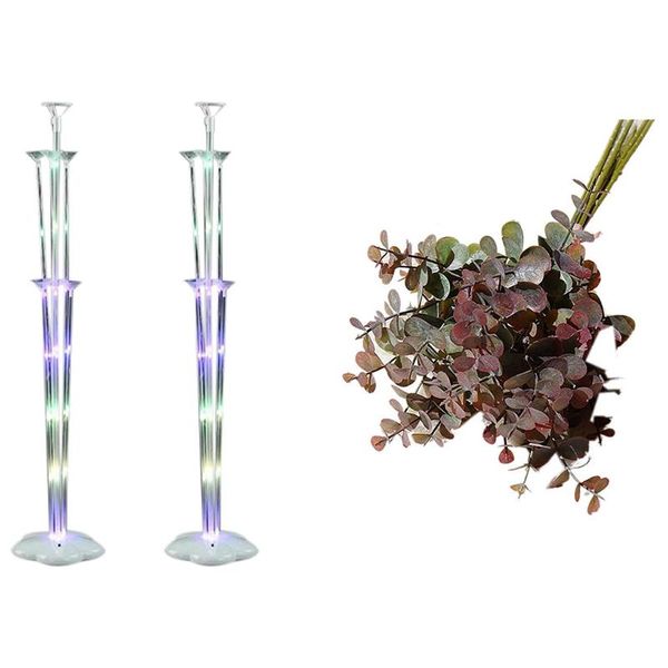 decorative flowers & wreaths 6pcs eucalyptus plastic artificial leaves bunch brown 2 sets led balloons stand base sticks globos holder colum 
decorative flowers & wreaths 6pcs eucalyptus plastic artificial leaves bunch brown 2 sets led balloons stand base sticks globos holder colum