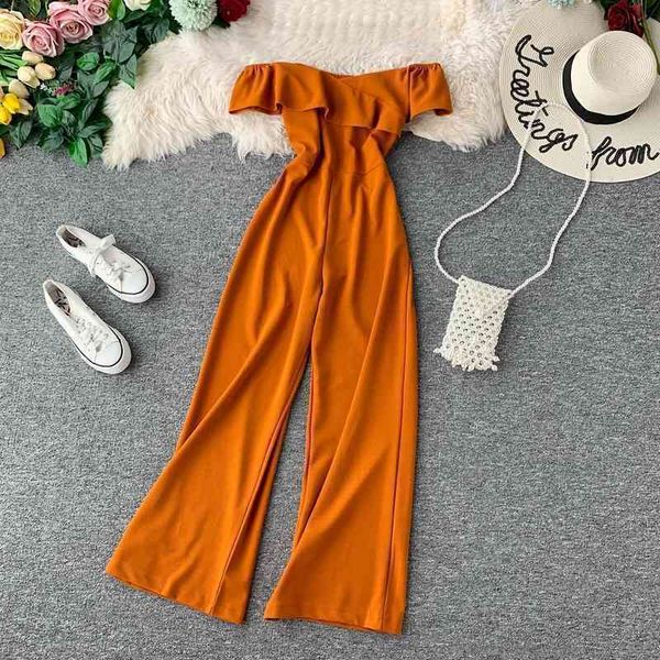 fmfssom women's jumpsuit ruffles off the shoulder rompers fashion ladies wide leg long pants jumpsuits 210326, Black;white
fmfssom women's jumpsuit ruffles off the shoulder rompers fashion ladies wide leg long pants jumpsuits 210326, Black;white