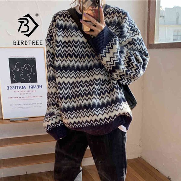 new women vintage striped oversize sweater o-neck warm winter pullovers batwing sleeve fall knitted christmas outwear 210430, White;black
new women vintage striped oversize sweater o-neck warm winter pullovers batwing sleeve fall knitted christmas outwear 210430, White;black