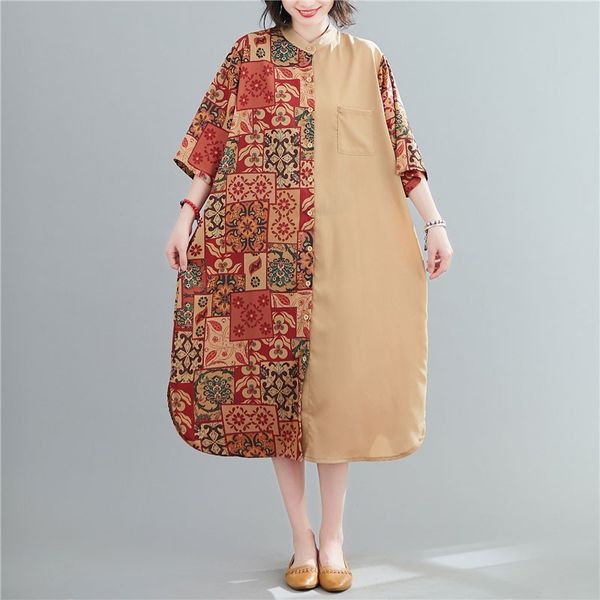 oversized women loose casual shirts dress new arrival summer vintage style patchwork print female long dresses s2967 210412, Black;gray
oversized women loose casual shirts dress new arrival summer vintage style patchwork print female long dresses s2967 210412, Black;gray