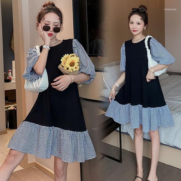 1160# maternity clothes summer cotton striped short sleeve loose stylish dress for pregnant women mom dress1, White
1160# maternity clothes summer cotton striped short sleeve loose stylish dress for pregnant women mom dress1, White